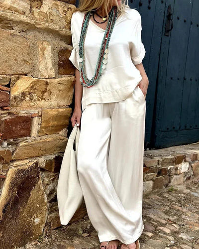 Rachel | Relaxed Fit Top Wide-Leg Pants Set