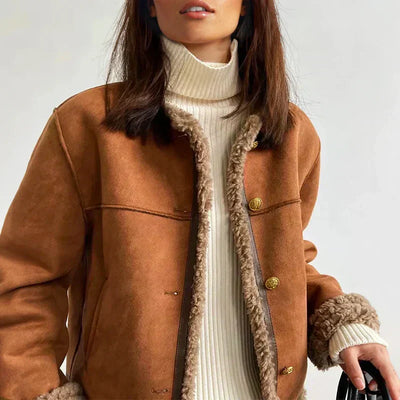 Evelyn | Stylish Button-Front Fleece-Lined Jacket