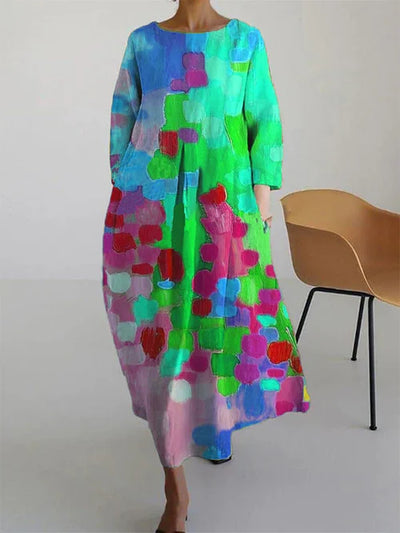 Jasmine | Vibrant Abstract Print Maxi Dress