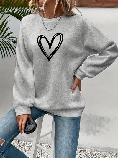 Piper | Stylish Heart Print Sweatshirt