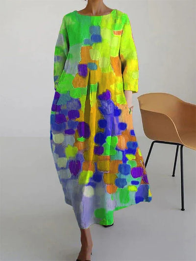 Jasmine | Vibrant Abstract Print Maxi Dress