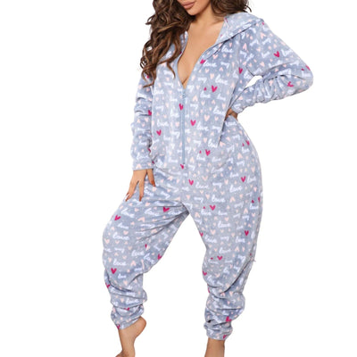 Jamie | Stylish Star Print Fleece Jumpsuit