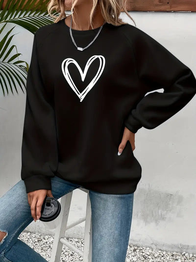 Piper | Stylish Heart Print Sweatshirt