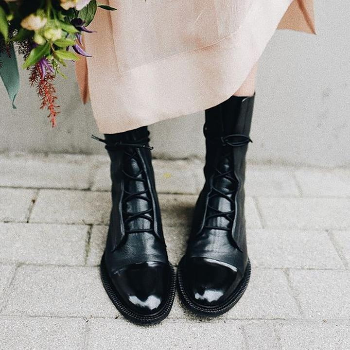 Aurelia™ | Stylish Lace-Up Leather Boots